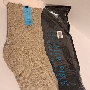 Luther Pike Seattle Tan Slipper Socks